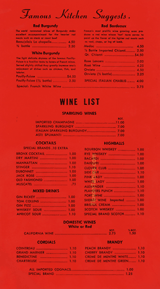 Wine List